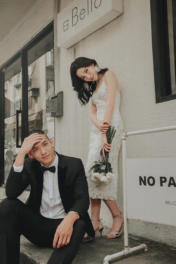 結婚登記攝影 信義戶政登記後 拍攝生活婚紗穿搭美式風格拍起來像巴黎一樣 
 丰FENG